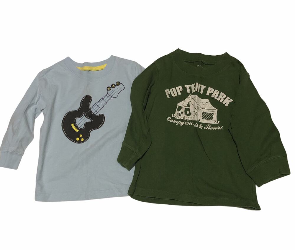 Jumping Beans and Children's Place Blue Guitar And Green Camping Shirt 18m